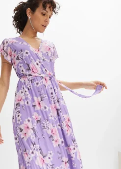 Robe midi imprimée en mesh