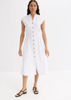 Robe midi légère en lin mélangé