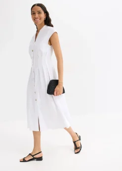 Robe midi légère en lin mélangé