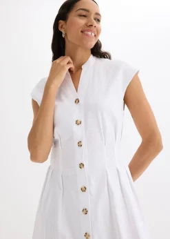 Robe midi légère en lin mélangé