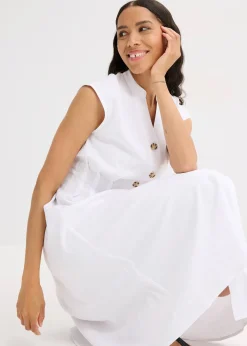 Robe midi légère en lin mélangé