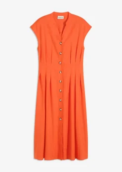 Robe midi légère en lin mélangé