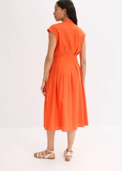 Robe midi légère en lin mélangé