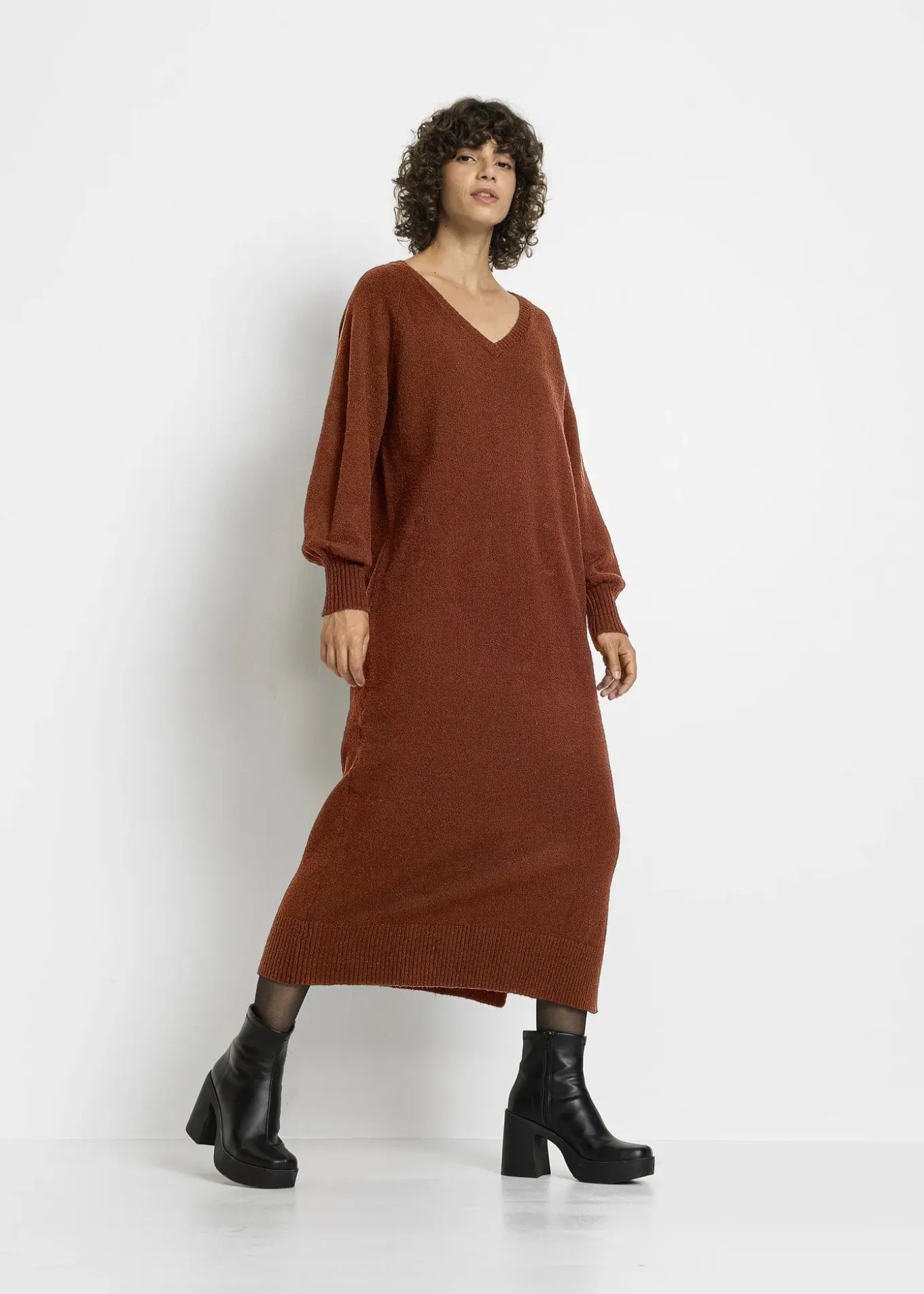 Robe midi oversize en maille
