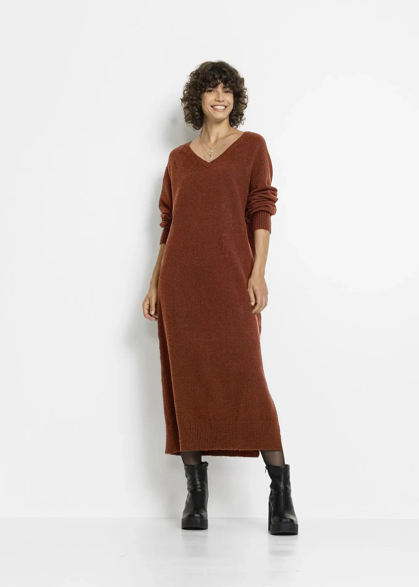 Robe midi oversize en maille