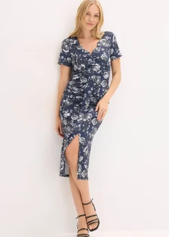 Robe midi près du corps avec décolleté plongeant