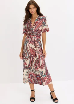 Robe midi près du corps, style portefeuille