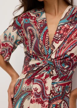 Robe midi près du corps, style portefeuille