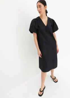 Robe midi tissée en coton