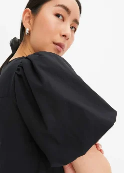 Robe midi tissée en coton