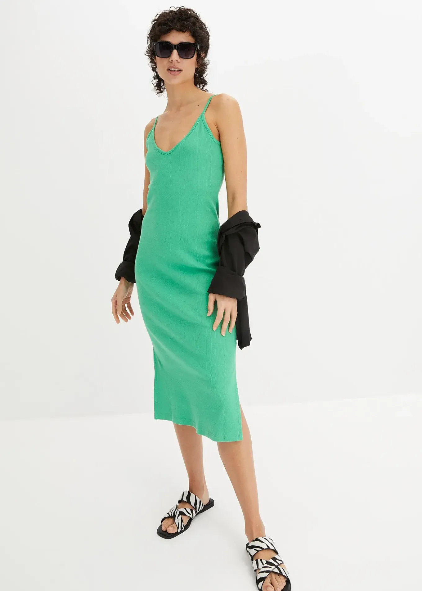 Robe moulante en jersey coton côtelé