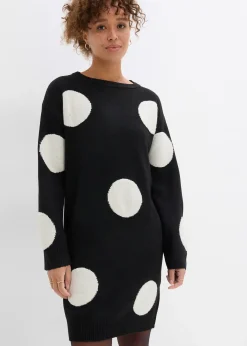 Robe oversize en maille à pois