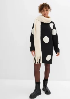 Robe oversize en maille à pois