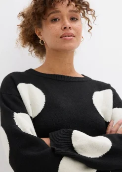 Robe oversize en maille à pois