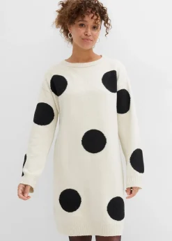Robe oversize en maille à pois