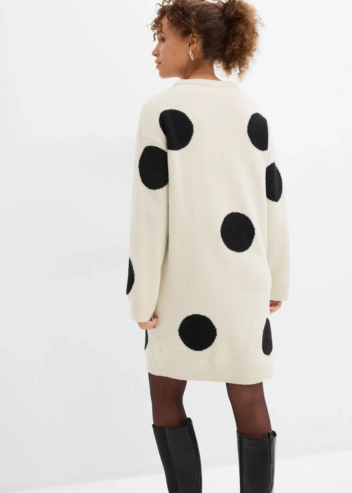 Robe oversize en maille à pois