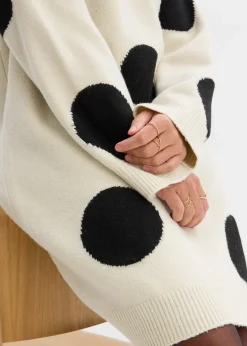 Robe oversize en maille à pois