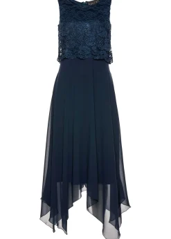 Robe premium en crêpe avec dentelle