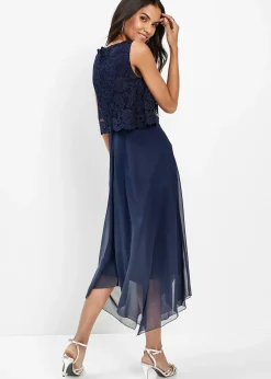 Robe premium en crêpe avec dentelle