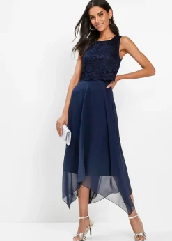 Robe premium en crêpe avec dentelle