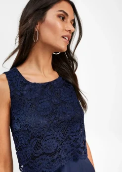 Robe premium en crêpe avec dentelle