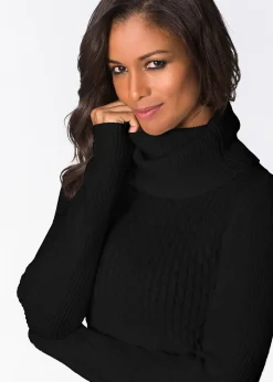 Robe pull ajustée à col boule