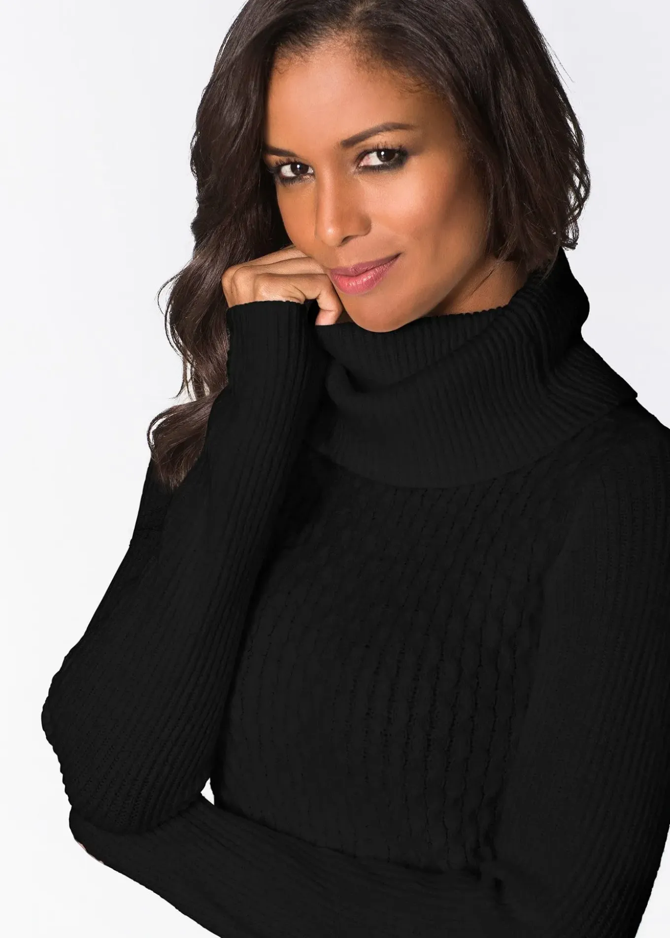 Robe pull ajustée à col boule