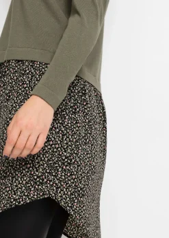 Robe pull en fine maille avec jupe montée