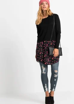 Robe pull en fine maille avec jupe montée