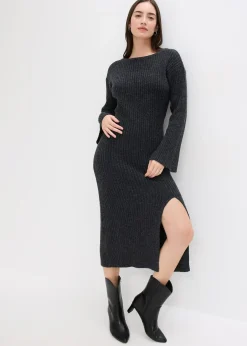 Robe pull longue avec fente