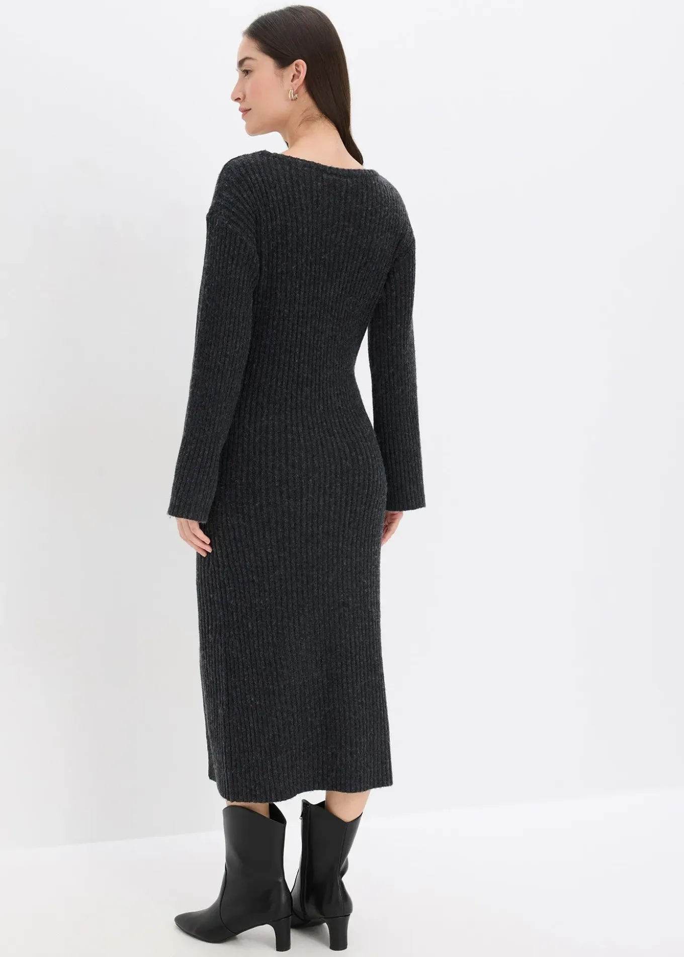 Robe pull longue avec fente