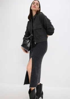 Robe pull longue avec fente