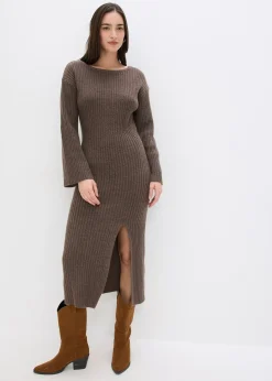 Robe pull longue avec fente