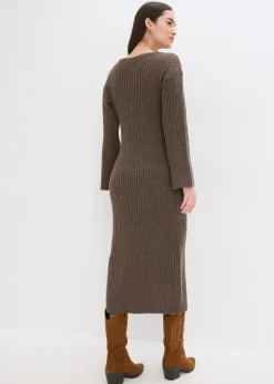 Robe pull longue avec fente