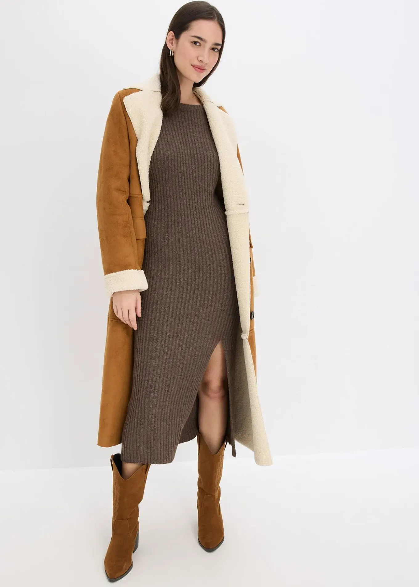 Robe pull longue avec fente