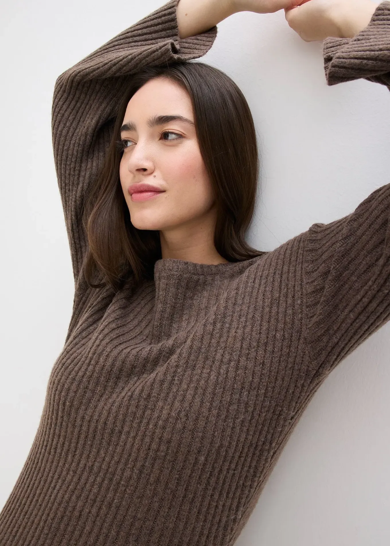 Robe pull longue avec fente