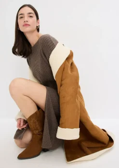 Robe pull longue avec fente