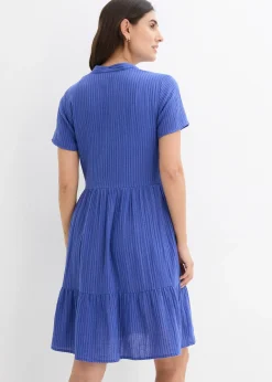 Robe rayée en gaze de coton