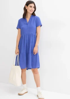 Robe rayée en gaze de coton