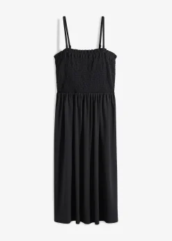 Robe smockée en crêpe léger