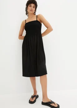 Robe smockée en crêpe léger