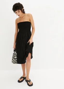 Robe smockée en crêpe léger