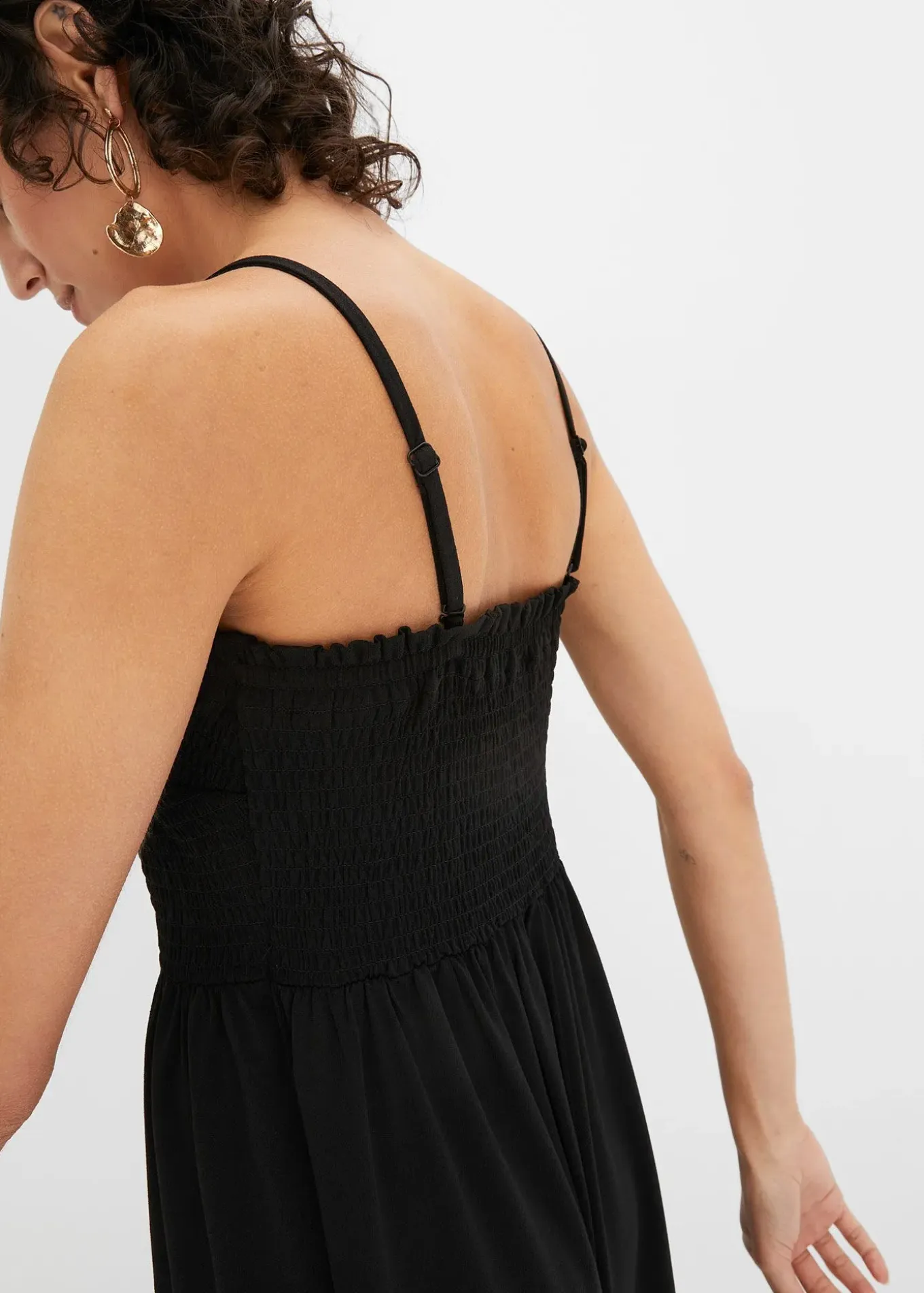 Robe smockée en crêpe léger