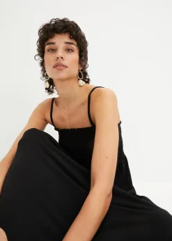 Robe smockée en crêpe léger