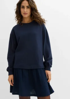 Robe sweat avec jupe tissée