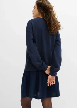 Robe sweat avec jupe tissée