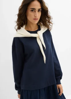 Robe sweat avec jupe tissée