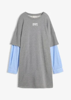 Robe sweat oversize à manches chemise