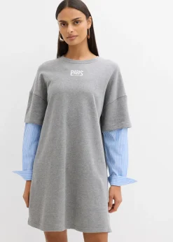 Robe sweat oversize à manches chemise