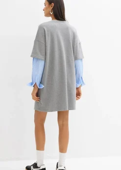 Robe sweat oversize à manches chemise